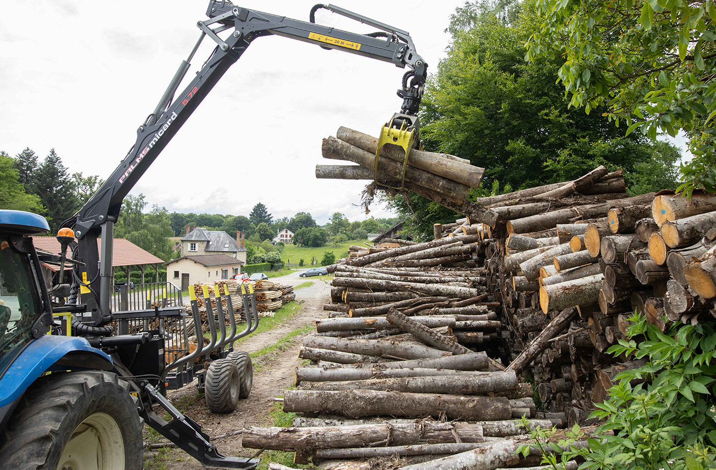 Forestry tractor in action.